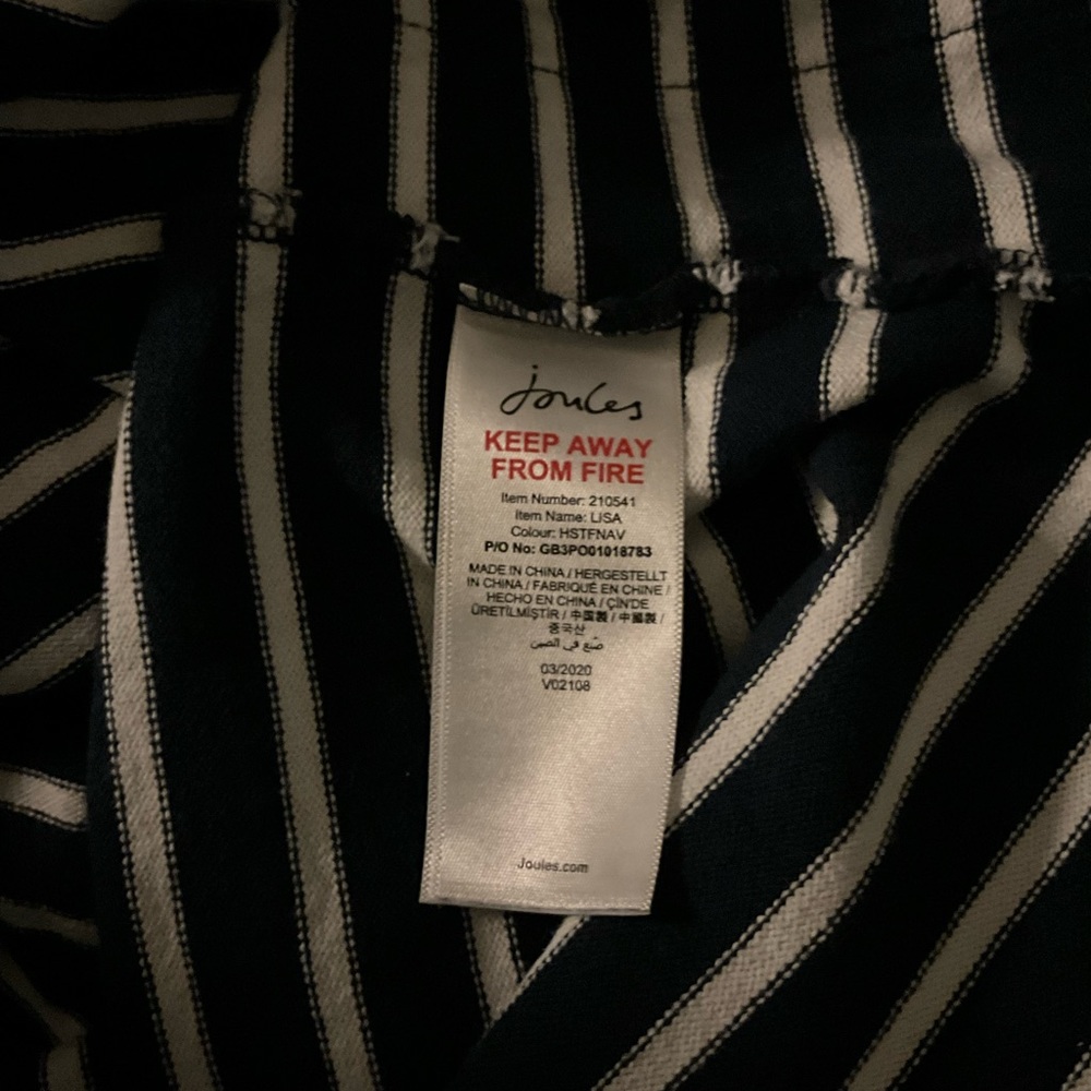 🐝 NWOT Joules Lisa V Neck Pop Over Hoodie Navy White Size 8 - Picture 9 of 12